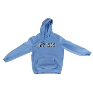 Gap Blue Gap 1969 Hooded Hoodie Pullover Sweatshirt Adult Size M Varsity Style
